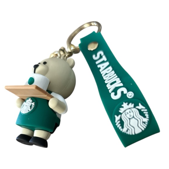 Starbucks Bearista Keychain Green Strap Coffee Lover Bag Charm 8”L - NWOT - Picture 5 of 10